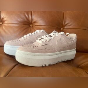 *Like New* NIKE Court Vision Alta Platform Pink Sneakers Woman Size 7.5 US